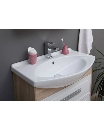 Тумба белый глянец/дуб сонома 72,5 см Aquanet Остин 00200909