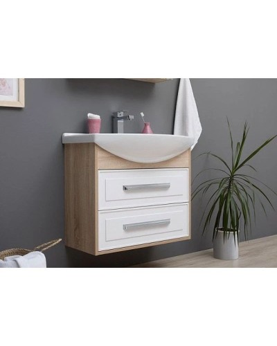 Тумба белый глянец/дуб сонома 72,5 см Aquanet Остин 00200909