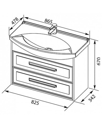 Тумба белый глянец 82,5 см Aquanet Остин 00203918