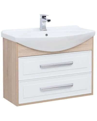 Тумба белый глянец/дуб сонома 82,5 см Aquanet Остин 00201724