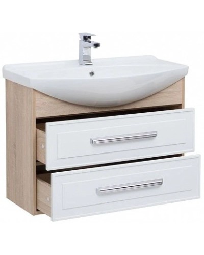 Тумба белый глянец/дуб сонома 82,5 см Aquanet Остин 00201724