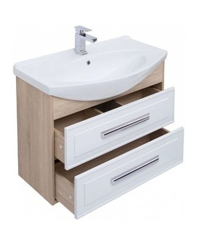 Тумба белый глянец/дуб сонома 82,5 см Aquanet Остин 00201724