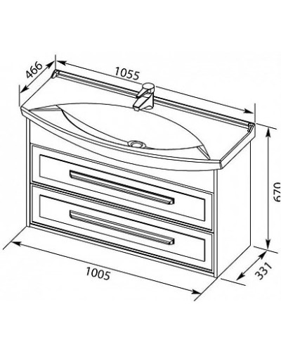 Тумба белый глянец 100,5 см Aquanet Остин 00203919