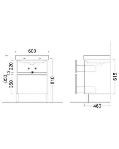 Тумба белый глянец 57,5 см Kerama Marazzi Buongiorno BGN.60.2\WHT.UK