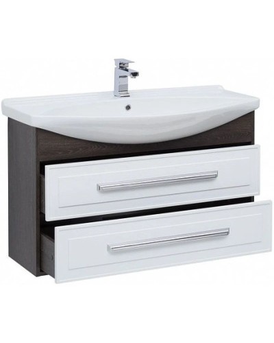 Тумба белый глянец/дуб кантербери 100,5 см Aquanet Остин 00201731