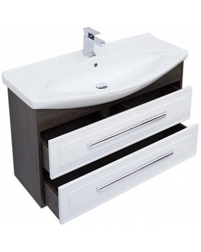 Тумба белый глянец/дуб кантербери 100,5 см Aquanet Остин 00201731