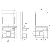 Тумба под раковину Migliore Kantri 96 26677 Бежевая