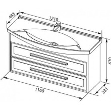 Тумба белый глянец/дуб сонома 116 см Aquanet Остин 00201734