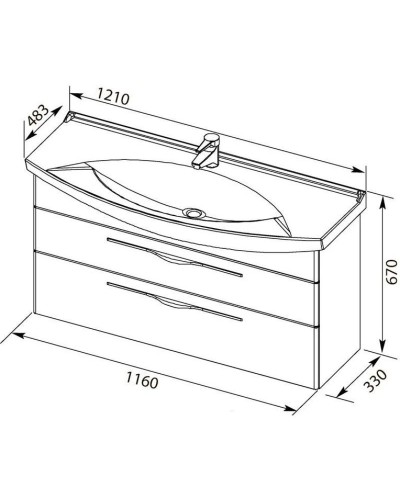 Тумба белый глянец 116 см Aquanet Ирвин 00203975