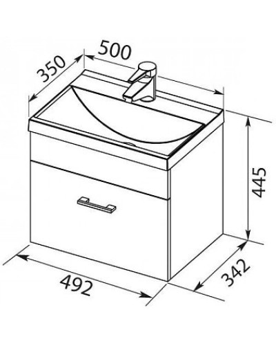 Тумба белый 49,2 см Aquanet Верона 00207765