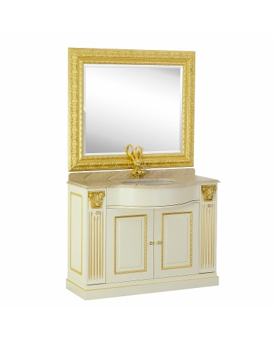 Тумба под раковину Migliore Ravenna 120 27061 Слоновая кость с золотом без столешницы