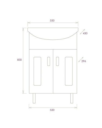 Тумба под раковину Onika Кристалл 55.18 105555 Белая