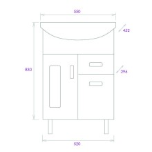 Тумба под раковину Onika Кристалл 55.182 105551 Белая
