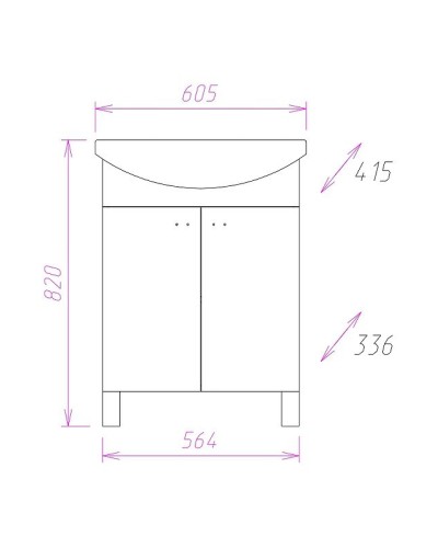 Тумба под раковину Onika Лига 60.11 106134 Белая