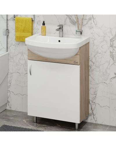 Тумба под раковину Onika Эко 52.10 105207 Белая Дуб сонома