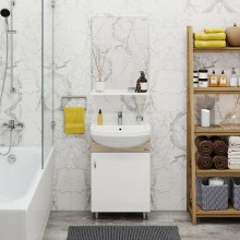 Тумба под раковину Onika Эко 52.10 105207 Белая Дуб сонома