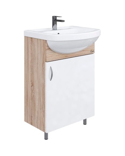Тумба под раковину Onika Эко 52.10 105207 Белая Дуб сонома