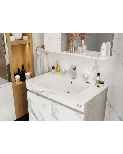 Тумба под раковину Onika Марбл 75.02 107517 подвесная Мрамор Камень бетонный