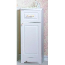 Тумба Бриклаер Анна 32 R 4627125411472 с бельевой корзиной Белая глянцевая