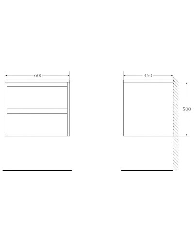 Тумба Pietra Bianca 60 см BelBagno Kraft KRAFT-600-2C-SO-PB