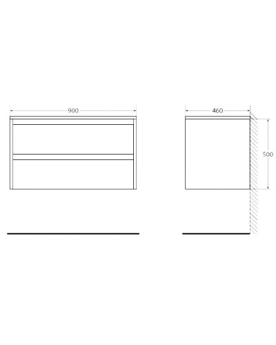 Тумба Pietra Bianca 90 см BelBagno Kraft KRAFT-900-2C-SO-PB