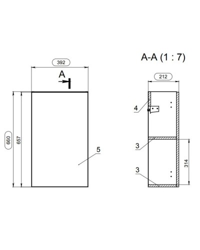 Тумба белый глянец 39,2 см Cersanit Melar SU-MEL-CM40