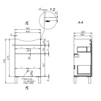 Тумба белый/ясень 46 см Cersanit Smart SU-SMA-CA50/Wh