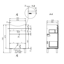 Тумба белый/ясень 46 см Cersanit Smart SU-SMA-CA50/Wh