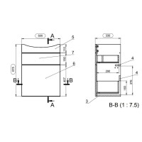 Тумба белый/ясень 50 см Cersanit Smart SU-SMA-CA55/Wh
