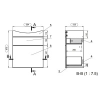 Тумба серый/ясень 55,4 см Cersanit Smart SU-SMA-CA60/Gr