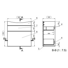 Тумба белый/ясень 64,5 см Cersanit Smart SU-SMA-CA70/Wh