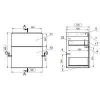 Тумба серый/ясень 59,8 см Cersanit Smart SU-SMA-CO60/Gr