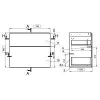 Тумба серый/ясень 79 см Cersanit Smart SU-SMA-CO80/Gr