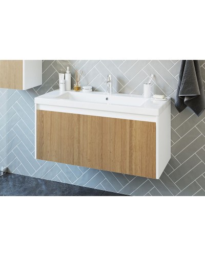 Тумба под раковину Velvex Klaufs 100 tpKLA.100.1Y.NEW-617.216 подвесная Шатанэ Белая