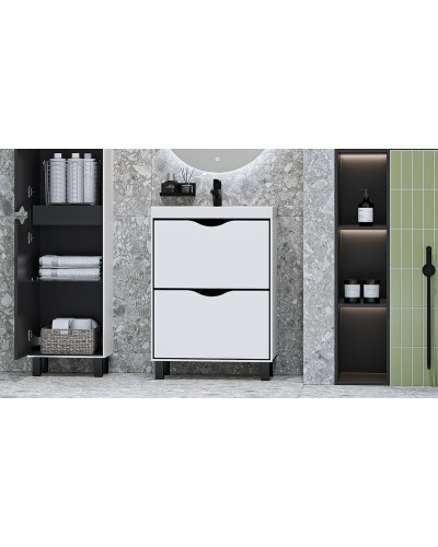 Тумба под раковину Velvex Rigli 60 tnRIG.60.2Y-21.631.231 Белая Графит