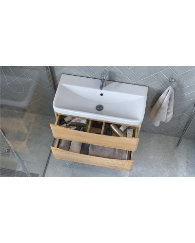 Тумба под раковину Velvex Clay 80 tpCLA.80.2Y-230 подвесная Дуб верона