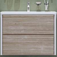 Тумба под раковину Velvex Gesso 80 tpGES.80.2Y-25.21 подвесная Белая Дуб сонома