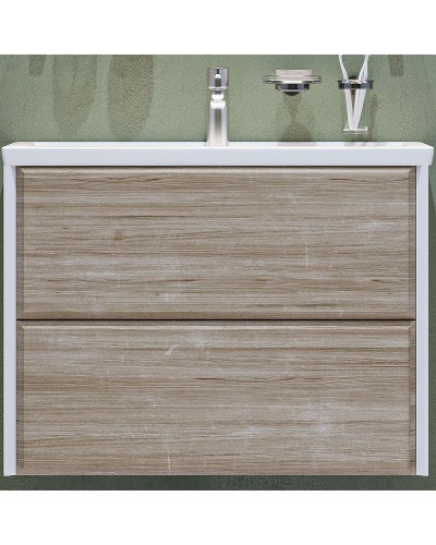 Тумба под раковину Velvex Gesso 80 tpGES.80.2Y-25.21 подвесная Белая Дуб сонома