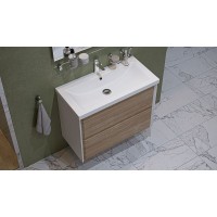 Тумба под раковину Velvex Gesso 80 tpGES.80.2Y-25.21 подвесная Белая Дуб сонома