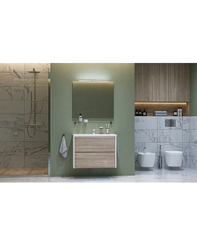 Тумба под раковину Velvex Gesso 80 tpGES.80.2Y-25.21 подвесная Белая Дуб сонома