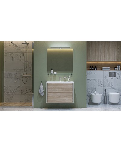 Тумба под раковину Velvex Gesso 80 tpGES.80.2Y-25.21 подвесная Белая Дуб сонома