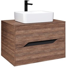 Тумба под раковину Grossman Лайф 80 108015 подвесная Винтажное дерево темное Графит