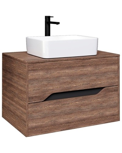 Тумба под раковину Grossman Лайф 80 108015 подвесная Винтажное дерево темное Графит