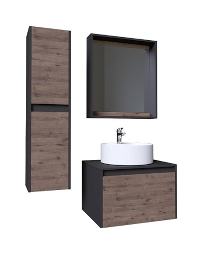 Тумба под раковину Grossman Смарт 60 106009 подвесная Веллигтон Графит