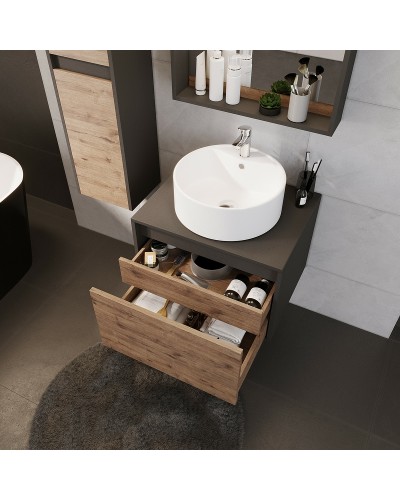 Тумба под раковину Grossman Смарт 60 106009 подвесная Веллигтон Графит