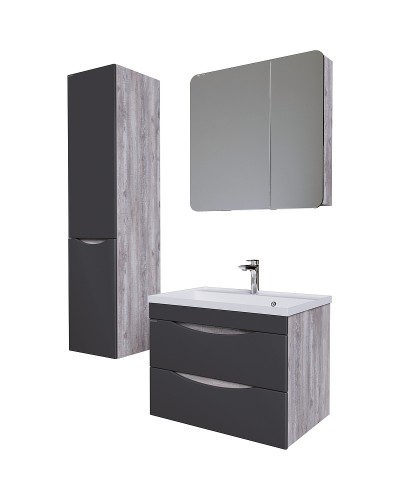 Тумба под раковину Grossman Талис 80 108013 подвесная Бетон пайн Серая