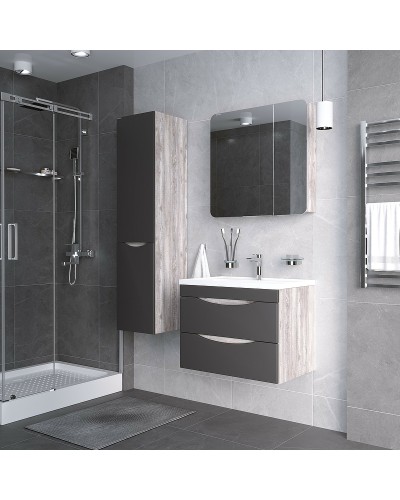 Тумба под раковину Grossman Талис 80 108013 подвесная Бетон пайн Серая