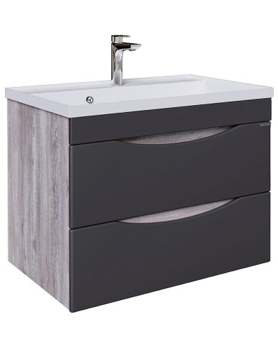 Тумба под раковину Grossman Талис 80 108013 подвесная Бетон пайн Серая