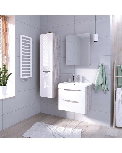 Тумба под раковину Grossman Талис 60 106010 подвесная Бетон пайн Белый глянец