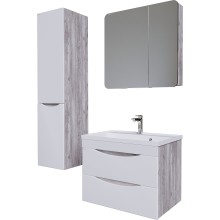 Тумба под раковину Grossman Талис 80 108014 подвесная Бетон пайн Белый глянец